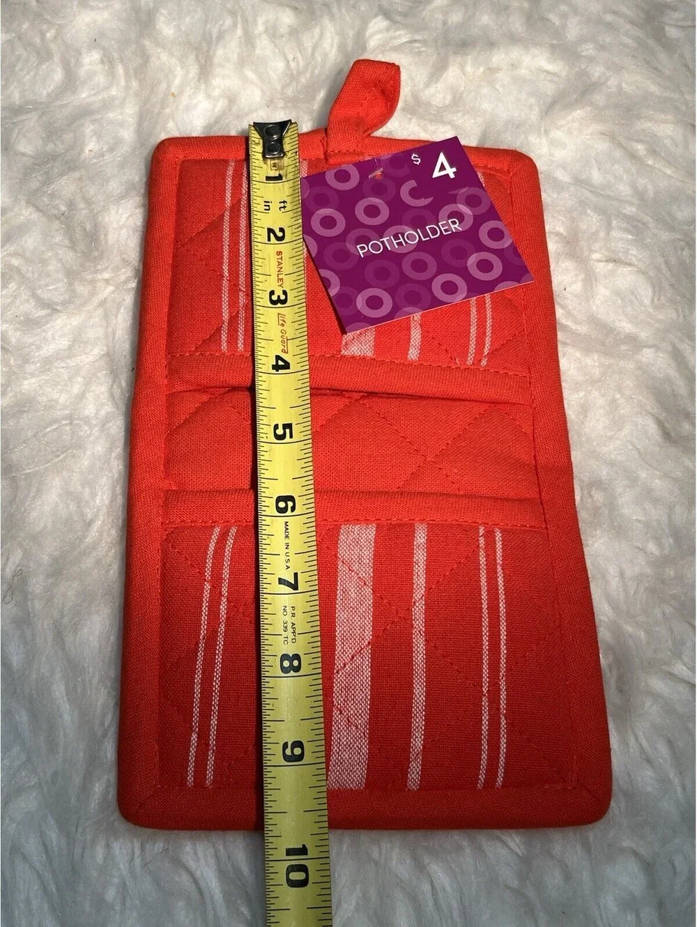 NEW Red With White Stripes Pot Holders